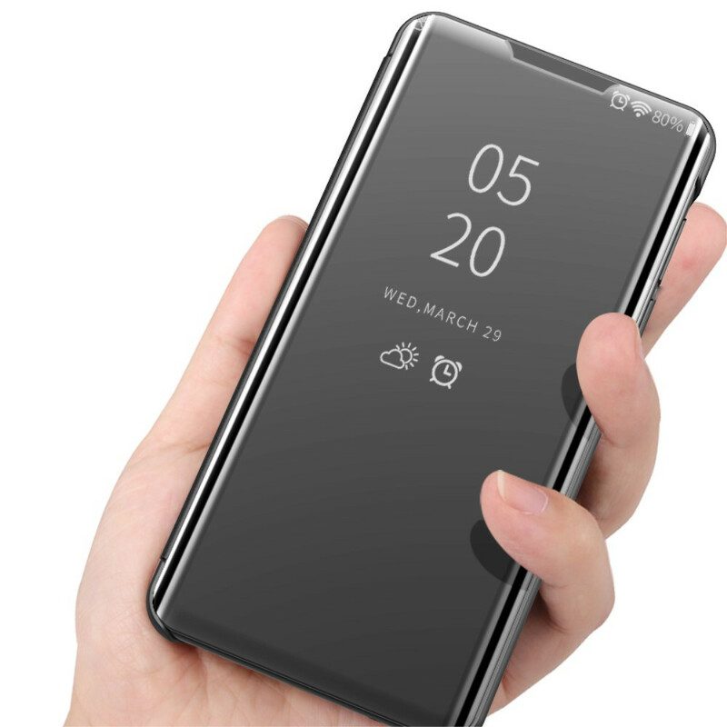 Bescherming Hoesje voor Huawei Y5p Spiegel En Kunstleer