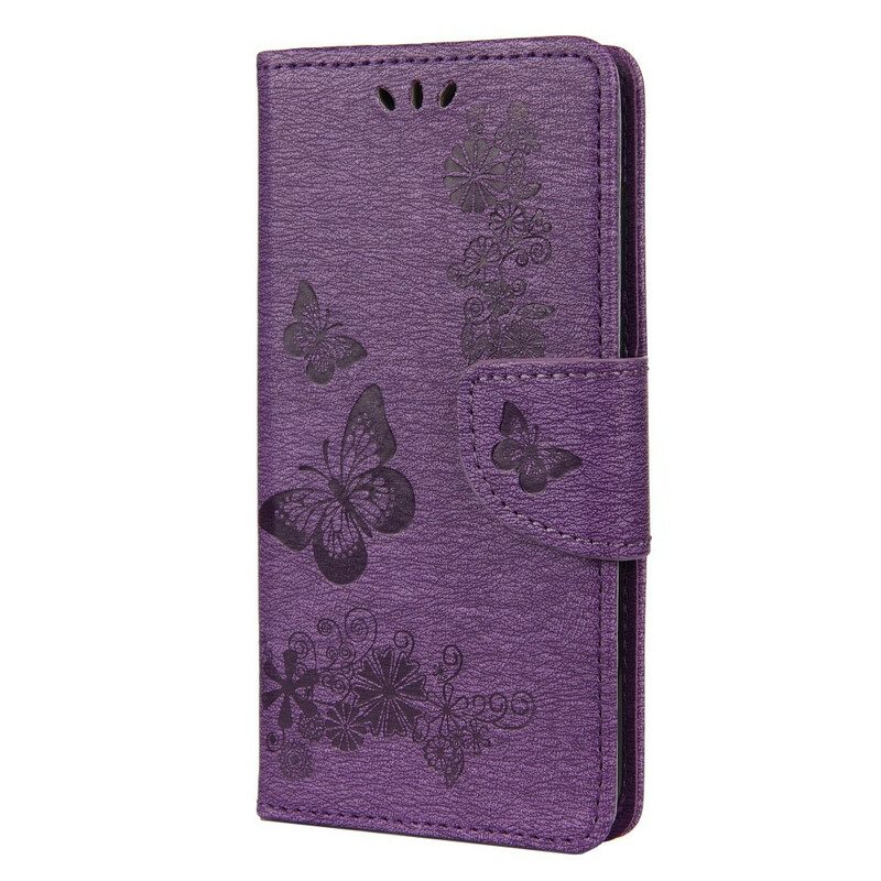 Folio-hoesje voor Huawei Y5p Alleen Vlinders Met Lanyard