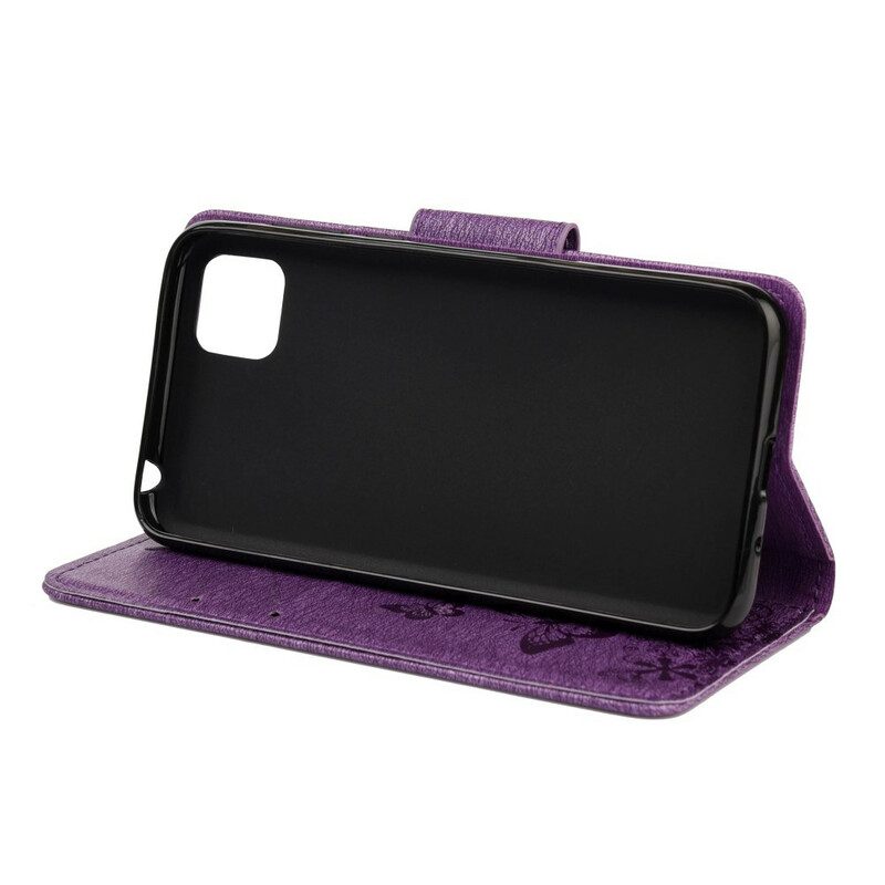 Folio-hoesje voor Huawei Y5p Alleen Vlinders Met Lanyard