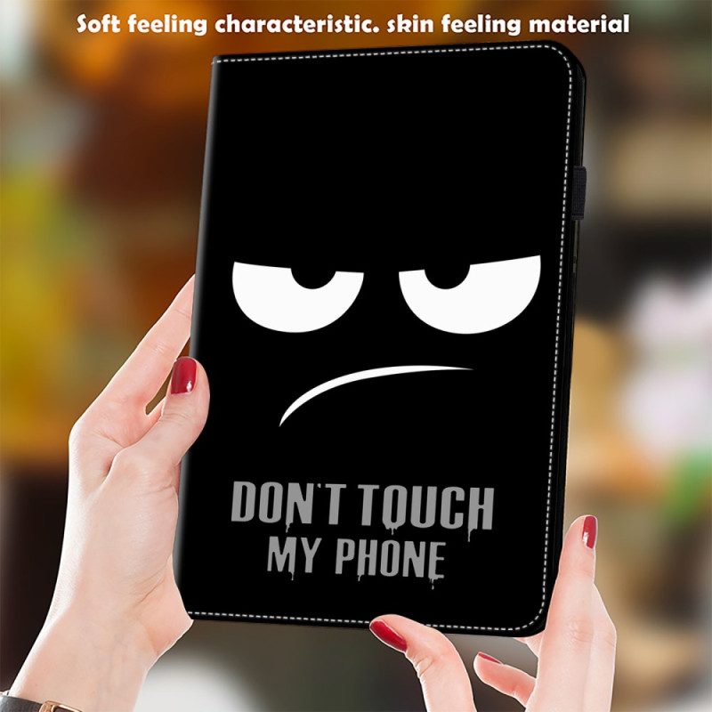 Leren Hoesje Samsung Galaxy Tab S9 Fe Raak Mijn Telefoon Niet Aan Bescherming Hoesje