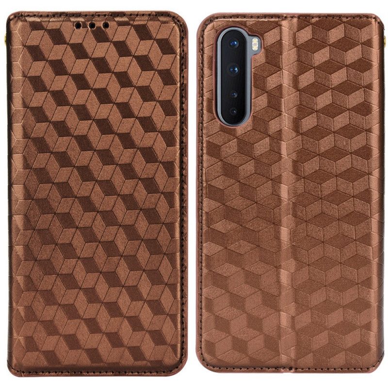 Bescherming Hoesje voor OnePlus Nord Folio-hoesje Diamant Leereffect