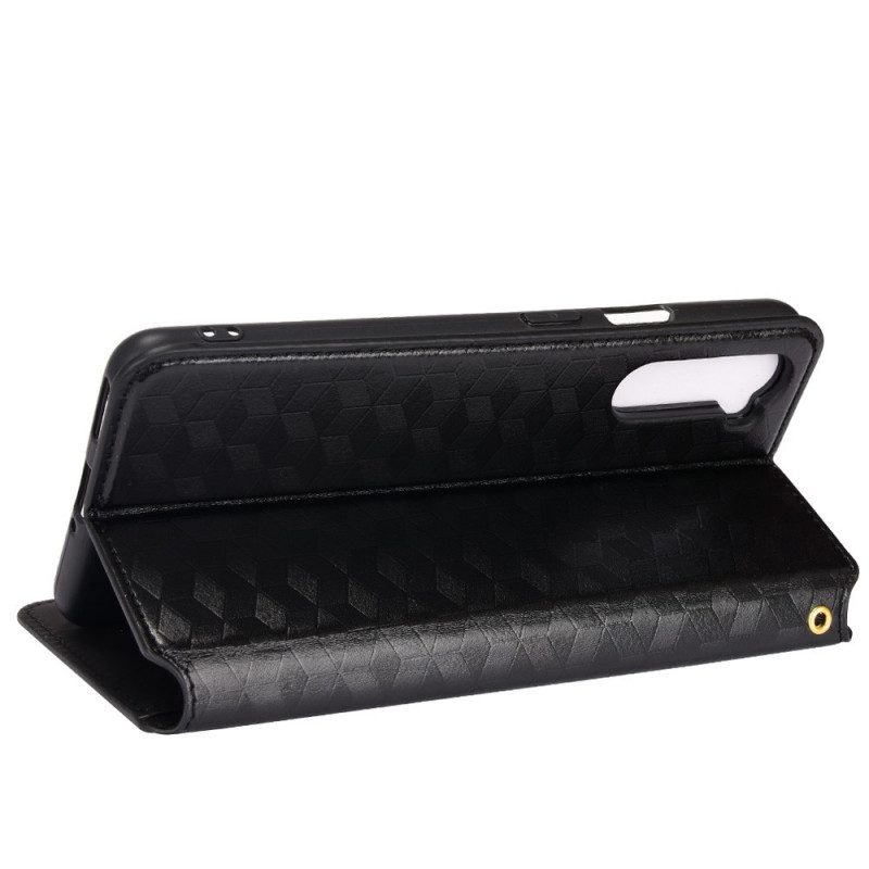 Bescherming Hoesje voor OnePlus Nord Folio-hoesje Diamant Leereffect
