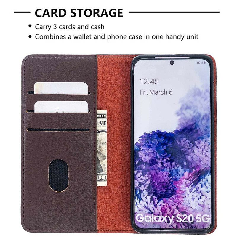 Hoesje voor Samsung Galaxy S20 Folio-hoesje Afneembaar Echt Leer