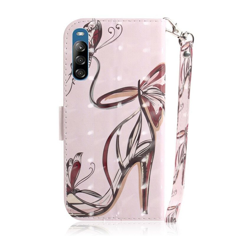 Leren Hoesje voor Sony Xperia L4 Met Ketting Pompoen Met Bandjes
