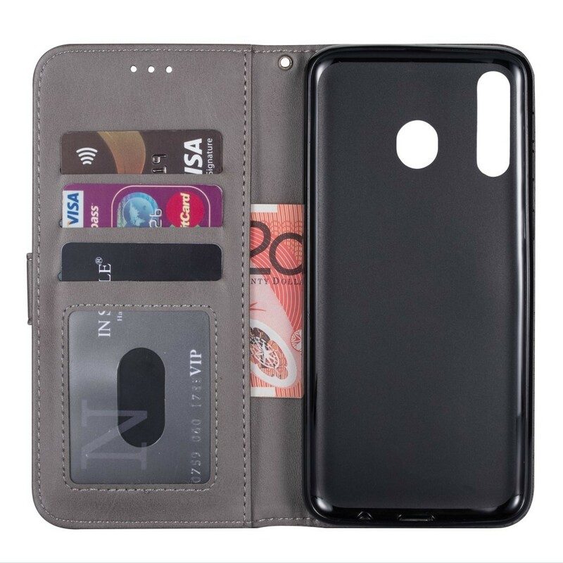Leren Hoesje voor Samsung Galaxy A40 Portemonnee Met Lanyard
