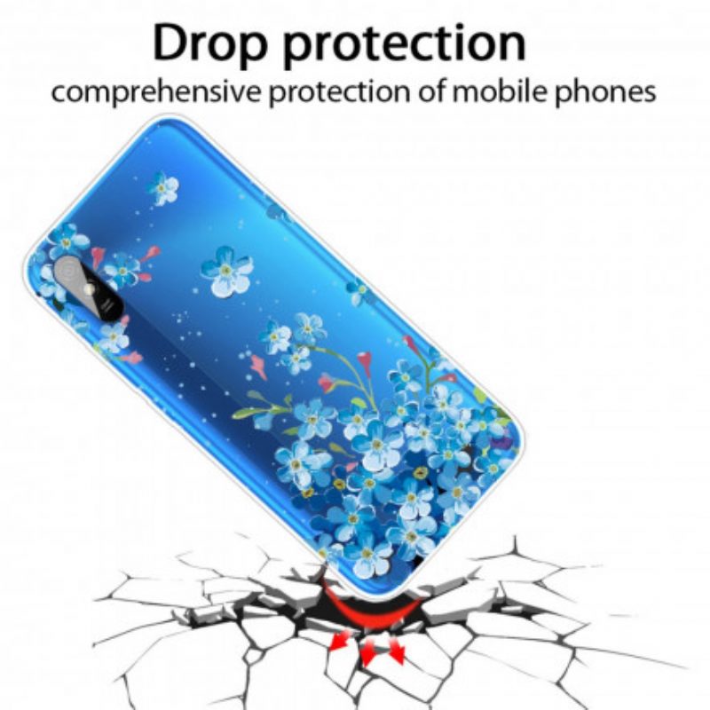 Hoesje voor Xiaomi Redmi 9A Boeket Van Blauwe Bloemen