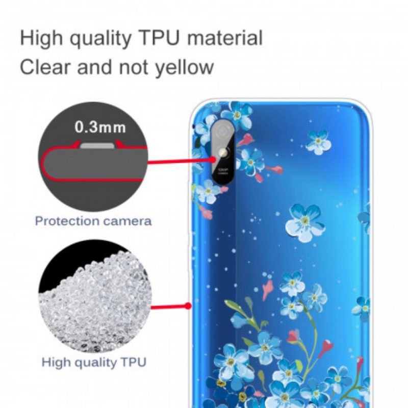 Hoesje voor Xiaomi Redmi 9A Boeket Van Blauwe Bloemen
