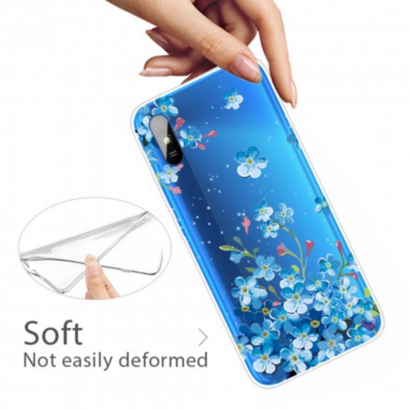 Hoesje voor Xiaomi Redmi 9A Boeket Van Blauwe Bloemen