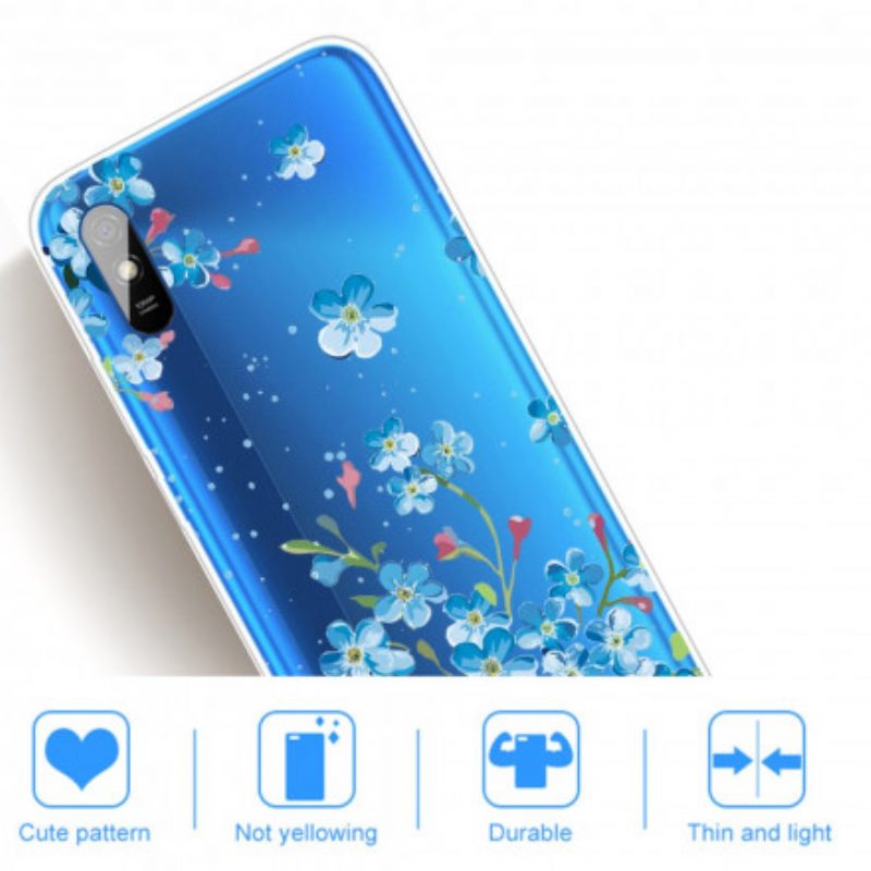 Hoesje voor Xiaomi Redmi 9A Boeket Van Blauwe Bloemen
