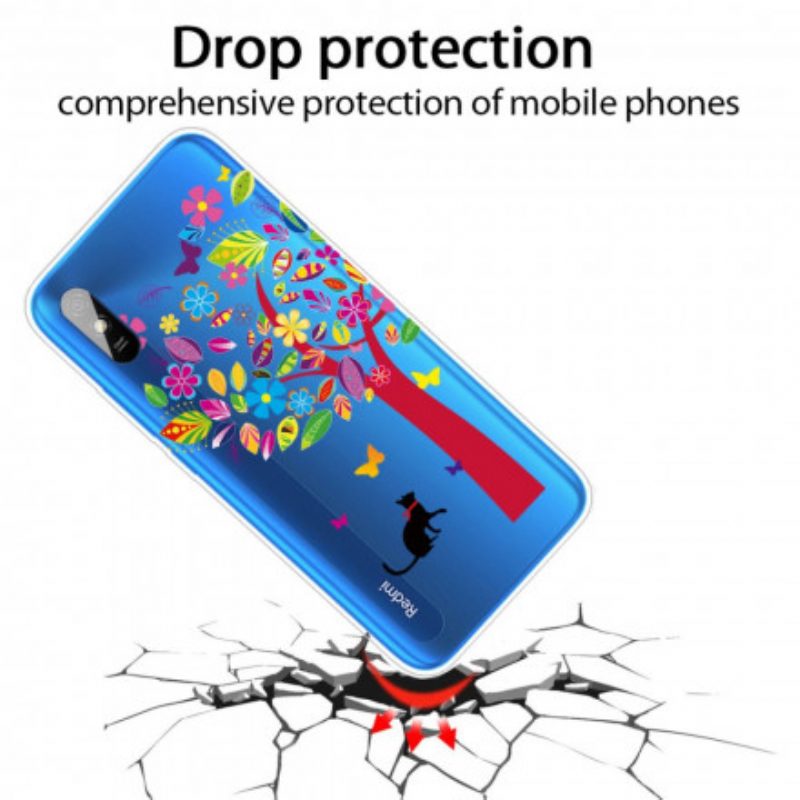 Hoesje voor Xiaomi Redmi 9A Kat Onder De Kleurrijke Boom
