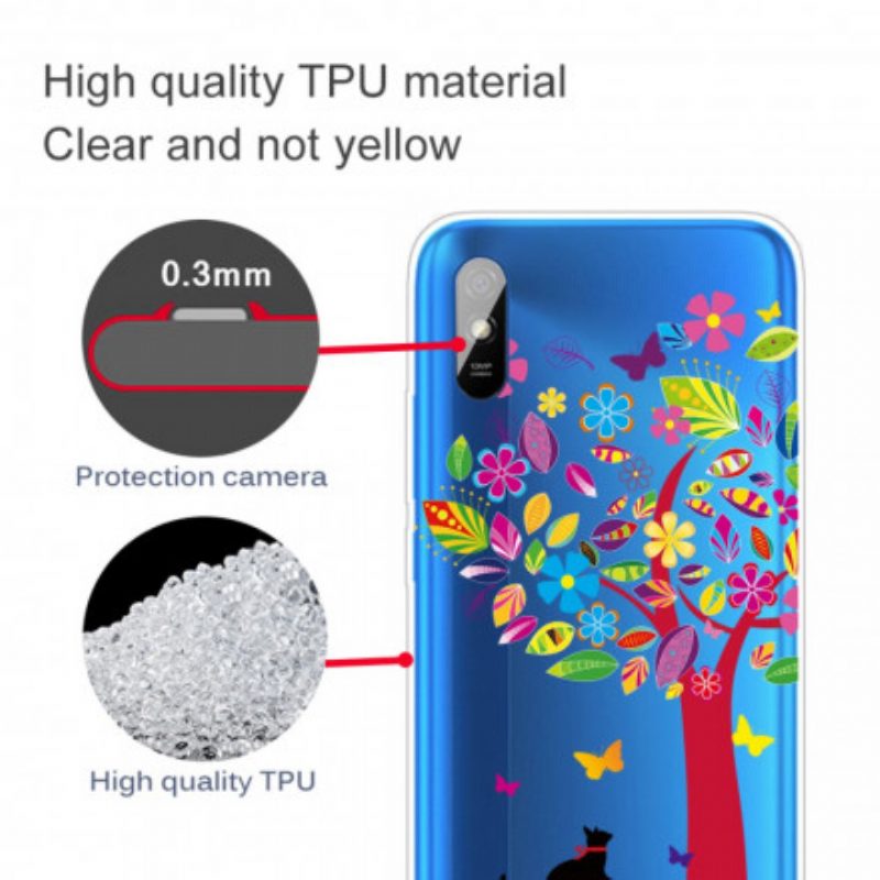 Hoesje voor Xiaomi Redmi 9A Kat Onder De Kleurrijke Boom