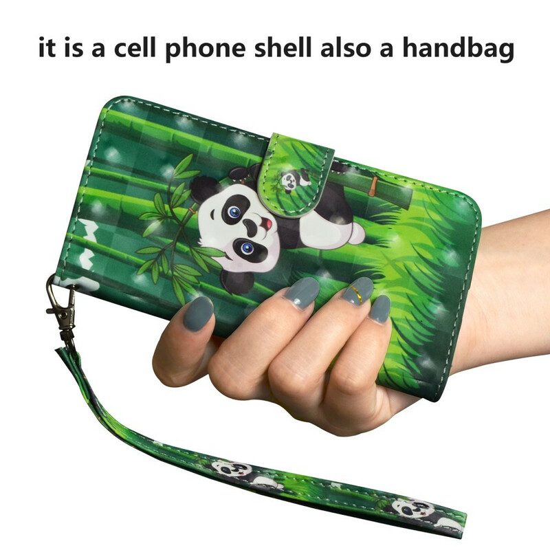 Leren Hoesje voor Xiaomi Redmi 9A Panda En Bamboe