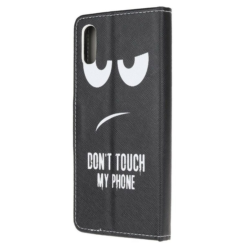 Leren Hoesje voor Xiaomi Redmi 9A Raak Mijn Telefoon Niet Aan