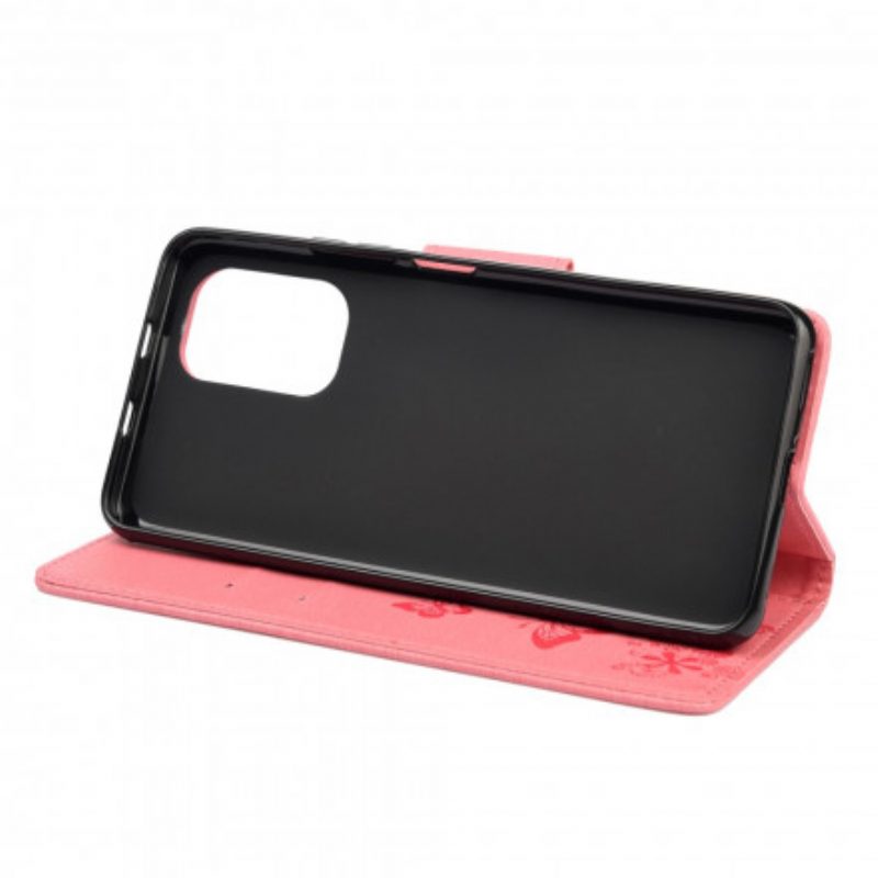 Folio-hoesje voor Xiaomi Redmi Note 10 Pro Alleen Vlinders Met Lanyard