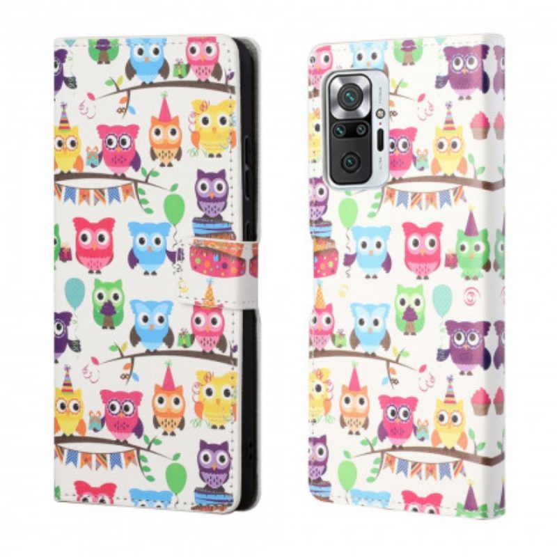 Folio-hoesje voor Xiaomi Redmi Note 10 Pro Meerdere Uilen