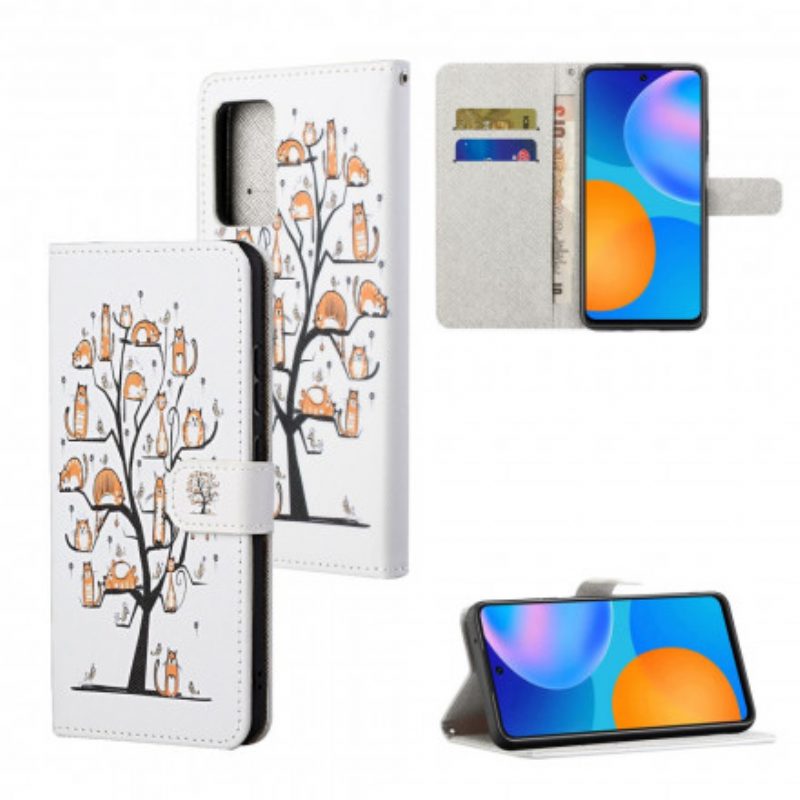 Folio-hoesje voor Xiaomi Redmi Note 10 Pro Met Ketting Funky Cats Met Riem