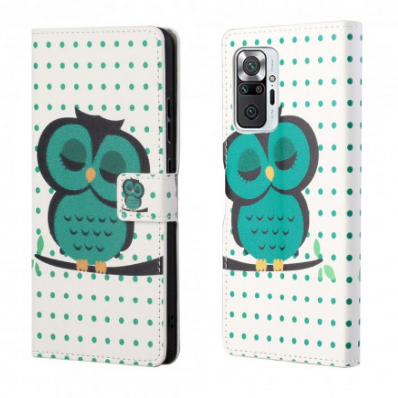 Folio-hoesje voor Xiaomi Redmi Note 10 Pro Slapende Uil
