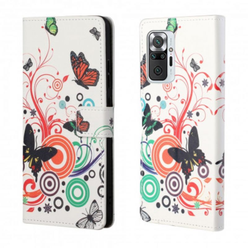 Folio-hoesje voor Xiaomi Redmi Note 10 Pro Vlinders En Bloemen