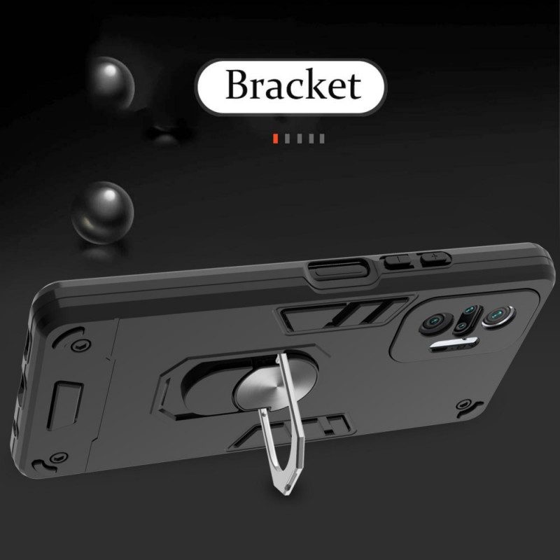 Hoesje voor Xiaomi Redmi Note 10 Pro Afneembare Ring-support Metallic