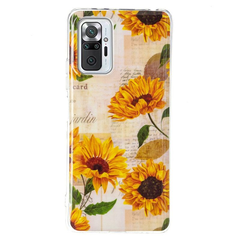 Hoesje voor Xiaomi Redmi Note 10 Pro Fluorescerende Bloemenserie