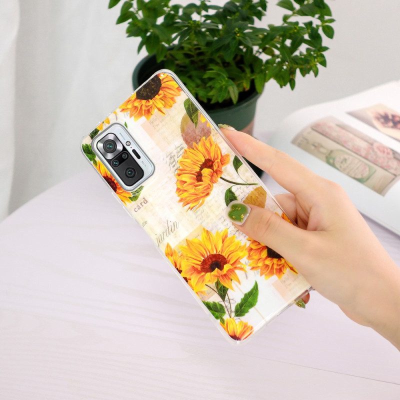 Hoesje voor Xiaomi Redmi Note 10 Pro Fluorescerende Bloemenserie