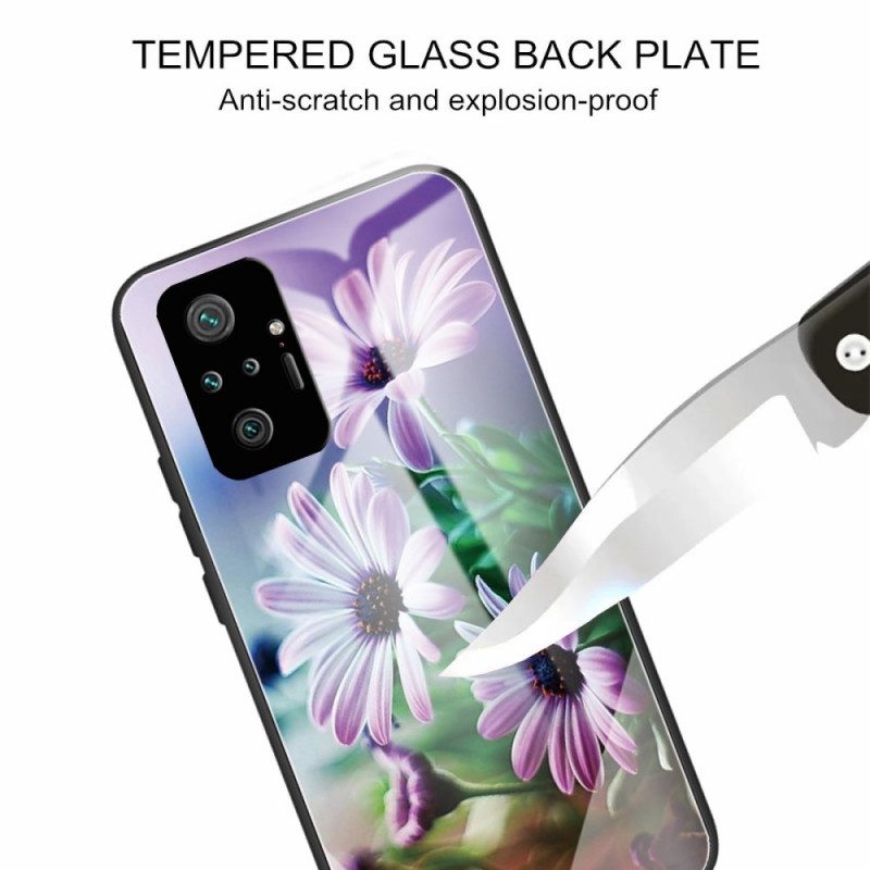 Hoesje voor Xiaomi Redmi Note 10 Pro Gehard Glas Realistische Bloemen
