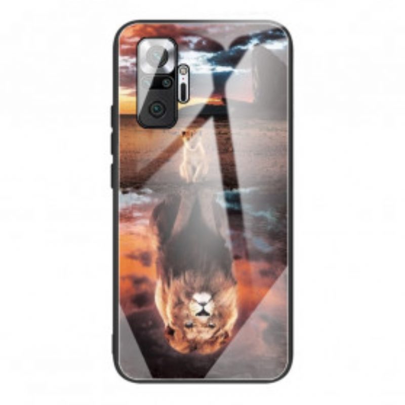 Hoesje voor Xiaomi Redmi Note 10 Pro Lion Cub's Dream Gehard Glas