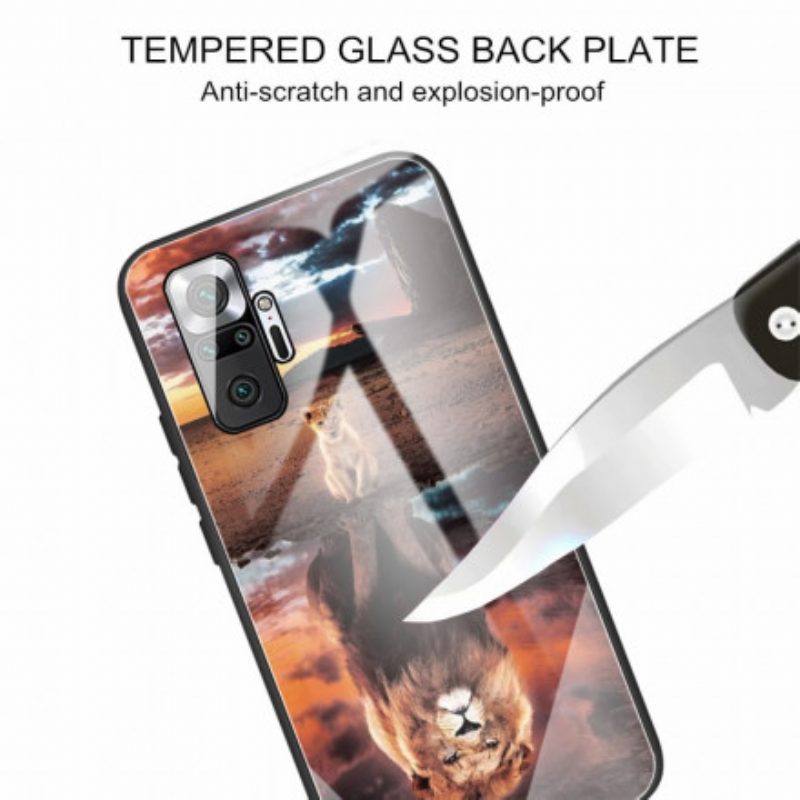 Hoesje voor Xiaomi Redmi Note 10 Pro Lion Cub's Dream Gehard Glas