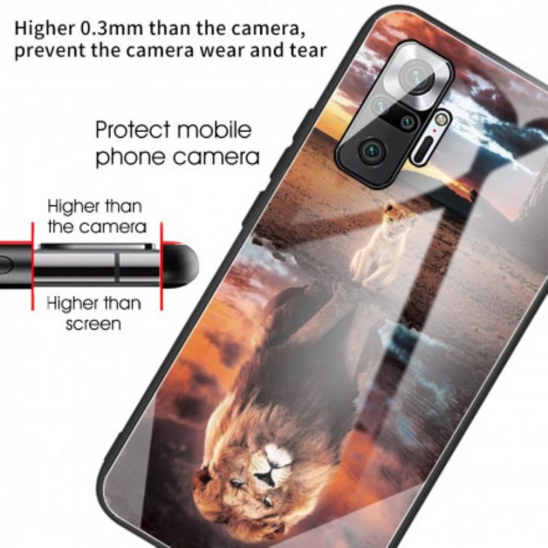 Hoesje voor Xiaomi Redmi Note 10 Pro Lion Cub's Dream Gehard Glas