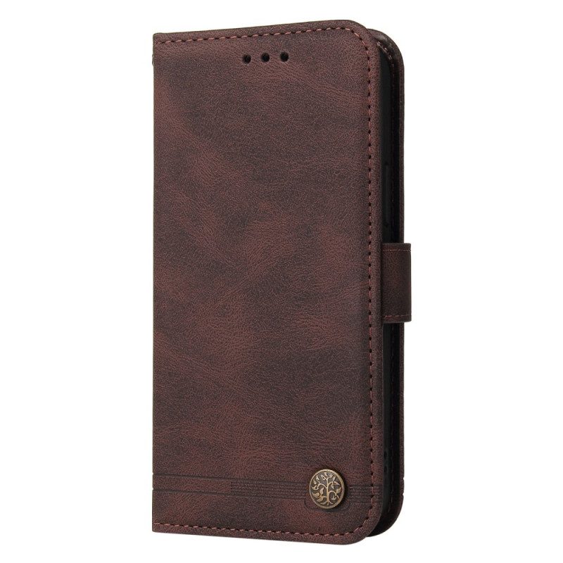 Leren Hoesje voor Xiaomi Redmi Note 10 Pro Klinknagel En Riem Van Imitatieleer