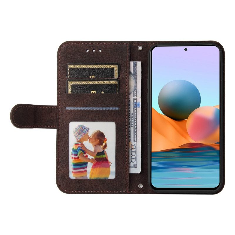 Leren Hoesje voor Xiaomi Redmi Note 10 Pro Klinknagel En Riem Van Imitatieleer