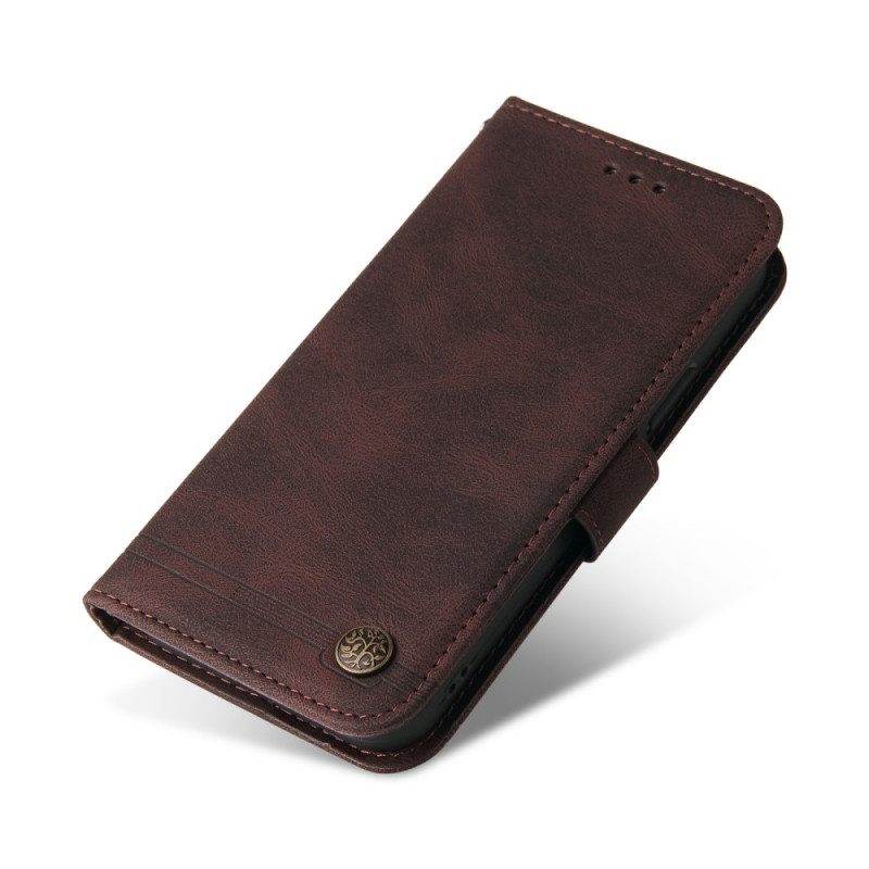 Leren Hoesje voor Xiaomi Redmi Note 10 Pro Klinknagel En Riem Van Imitatieleer