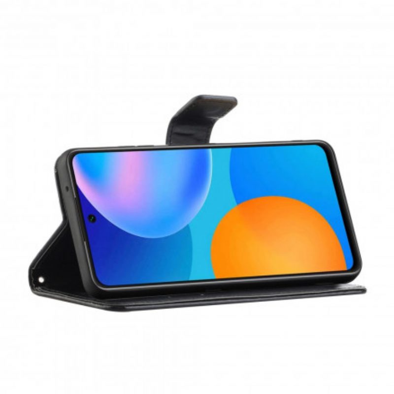 Leren Hoesje voor Xiaomi Redmi Note 10 Pro Vlinders En Bloemen