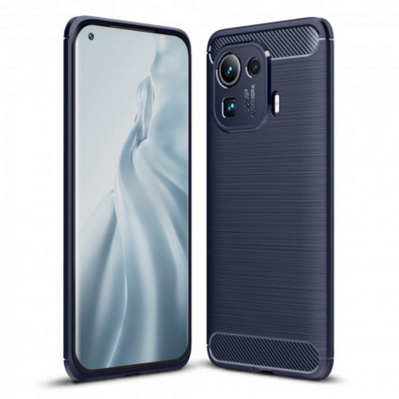Telefoonhoesje voor Xiaomi Mi 11 Pro Geborstelde Koolstofvezel