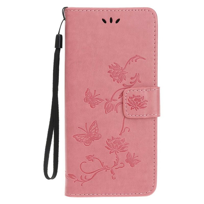 Folio-hoesje voor iPhone 11 Pro Met Ketting Strakke Bloemen
