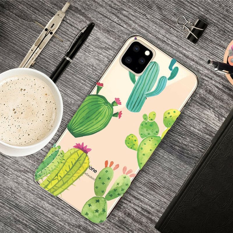 Hoesje voor iPhone 11 Pro Aquarel Cactussen