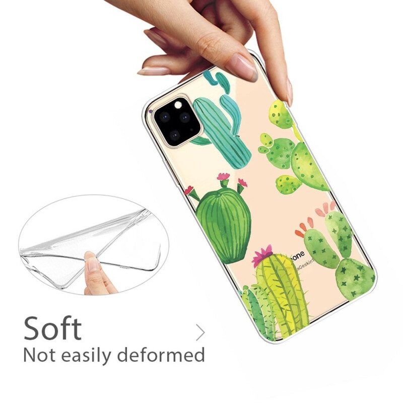 Hoesje voor iPhone 11 Pro Aquarel Cactussen