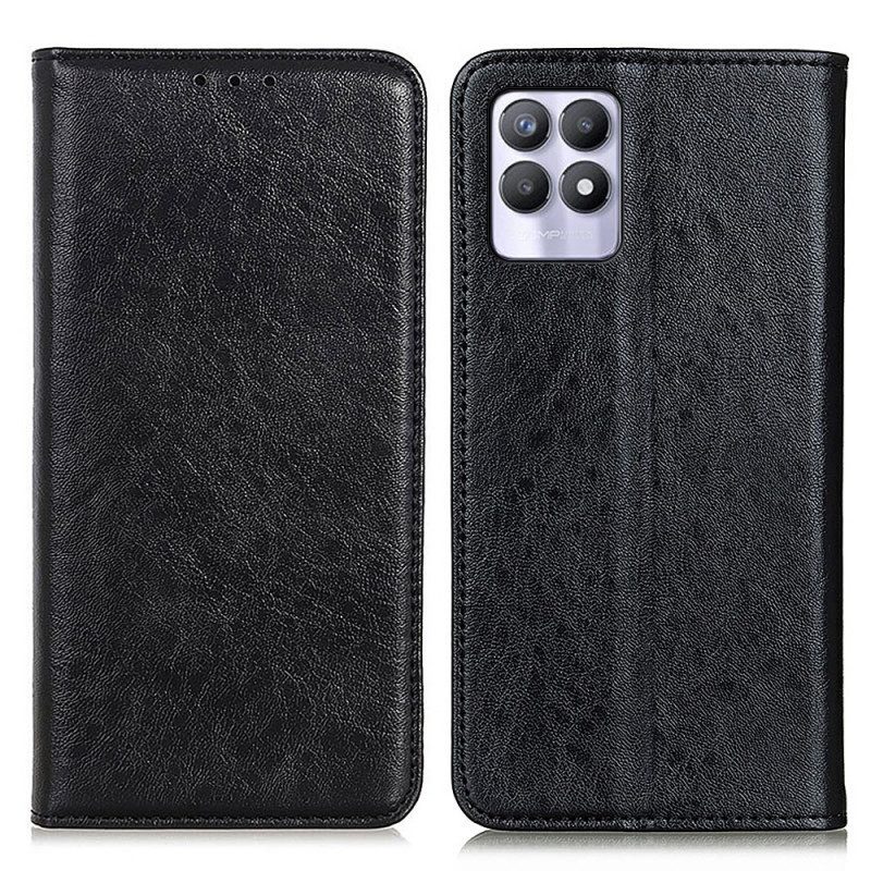 Bescherming Hoesje voor Realme 8i Folio-hoesje Leer Textuur