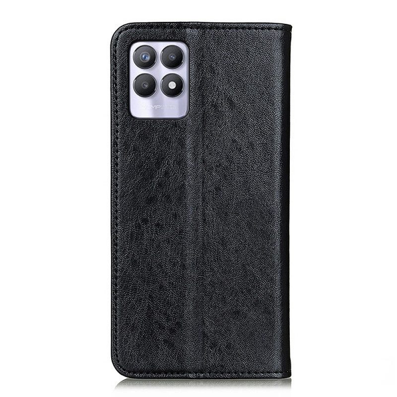 Bescherming Hoesje voor Realme 8i Folio-hoesje Leer Textuur