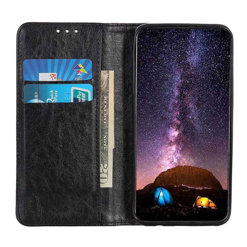 Bescherming Hoesje voor Realme 8i Folio-hoesje Leer Textuur