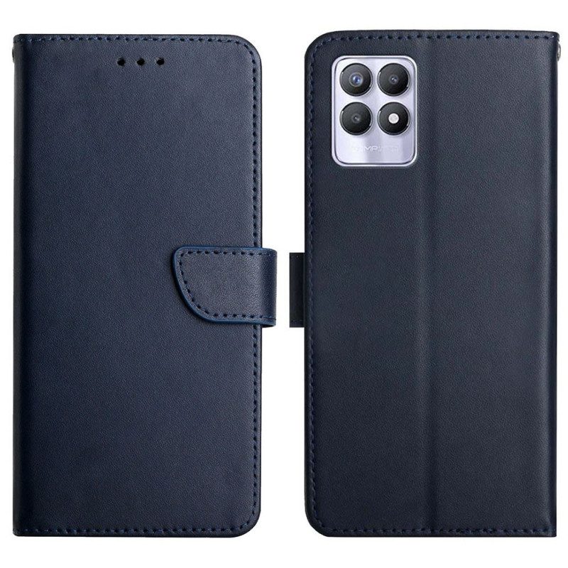 Folio-hoesje voor Realme 8i Echt Nappaleer