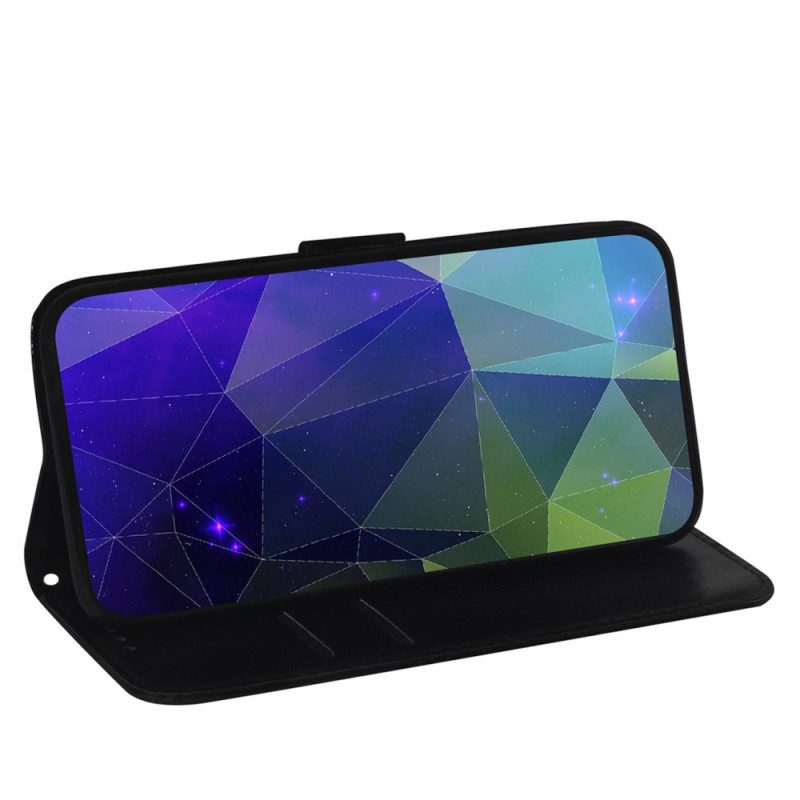 Folio-hoesje voor Realme 8i Spiegelhoes Van Imitatieleer