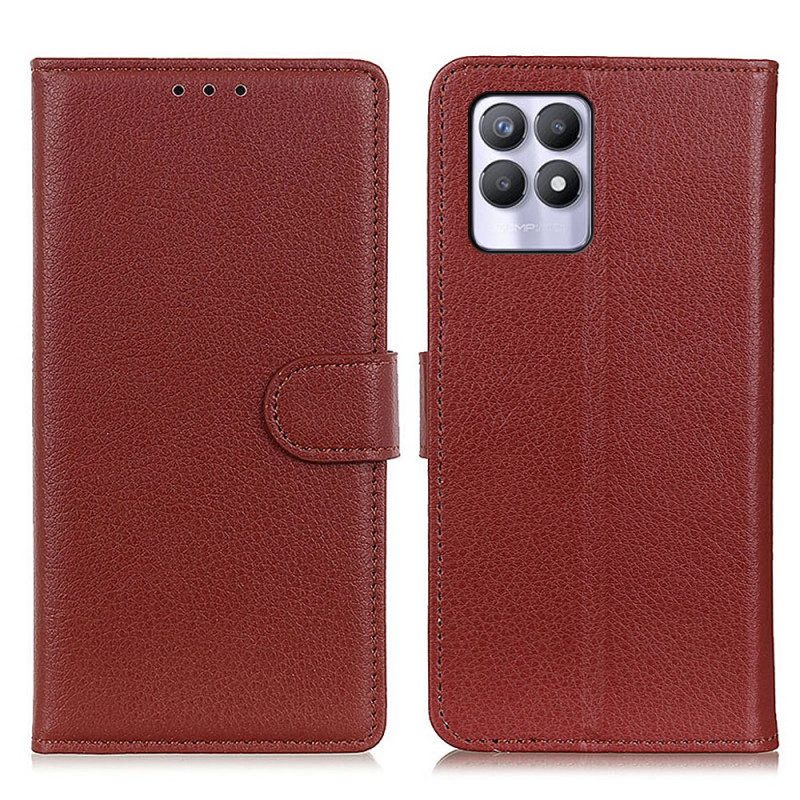 Folio-hoesje voor Realme 8i Traditioneel Lychee