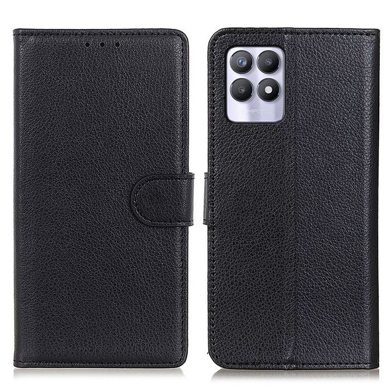 Folio-hoesje voor Realme 8i Traditioneel Lychee