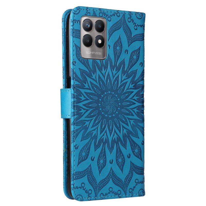 Folio-hoesje voor Realme 8i Zonnebloem