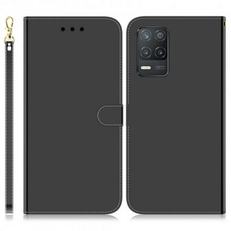 Folio-hoesje voor Realme 8 5G Spiegelhoes Van Imitatieleer