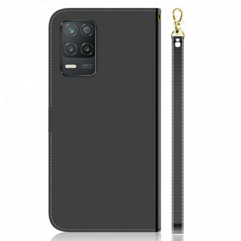 Folio-hoesje voor Realme 8 5G Spiegelhoes Van Imitatieleer