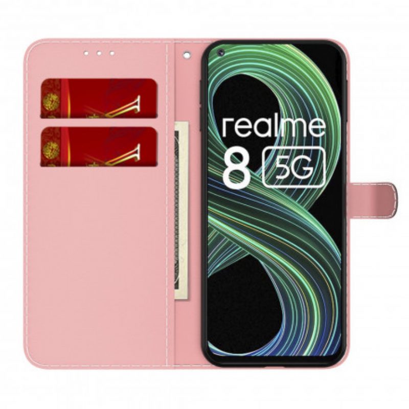 Folio-hoesje voor Realme 8 5G Waterverf