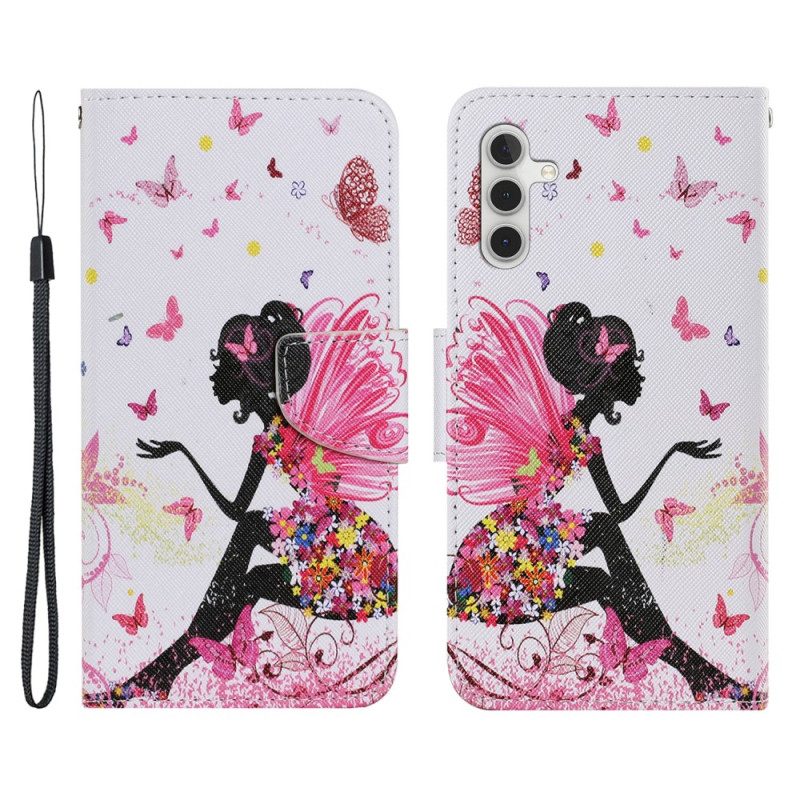 Folio-hoesje voor Samsung Galaxy A34 5G Fee Met Lanyard