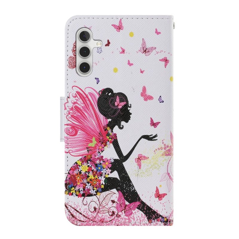Folio-hoesje voor Samsung Galaxy A34 5G Fee Met Lanyard